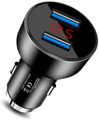 Presa di ricarica rapida per auto doppia testa adattatore di ricarica USB con schermo digitale per moto da 12 V/24 V