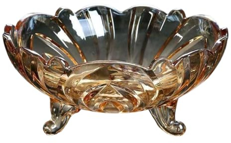 XYUERU Obstschale aus Glas, kreativer Crystal Bowl Fruit Bowl Candy Tin | Mehrzweckschale fur Kitchen Living Room,Kristallglas Obstplatte fur Sushi Dessert Fruit Snacks(Brown)