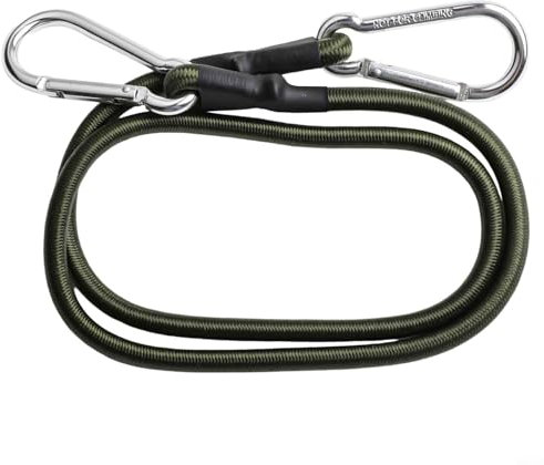 Cuerda elástica para camping, con mosquetón de aleación de aluminio, cable de gancho de correa elástica, para acampar al aire libre, senderismo, tienda de campaña, lona de 30/60/90/120 cm, 6 mm de