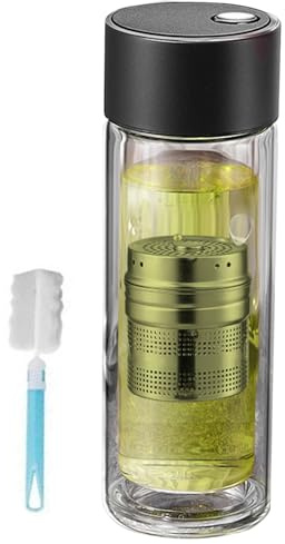 Bouteille à thé isotherme – Tasse à eau double couche avec couvercle magnétique – 22 x 6 x 5 cm – Résistant aux hautes températures – 400 ml pour hydratation à la salle de sport, voyage, école