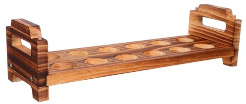 SOLUSTRE Vassoio in Legno Manici Portauova da Banco Vassoio in Legno per Uova Portauova Impilabile da Fattoria Contenitore per Uova da Banco Scomparti Conservazione Efficiente Design