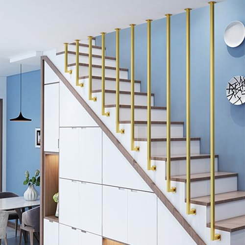 Stair Railing Non-Slip Handrail Transitional Parapet Rails, 30-150cm Metal Ceiling Wall Mounted Handrail for Step, Attic Garden Fencing Wrought Iron Balustrade Posts(3.6ft/110cm)