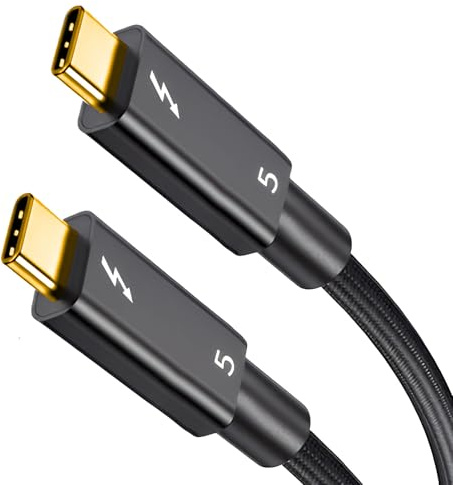 Xueniu Thunderbolt 5 Data Cable 80Gbps, USB C to USB C Cable 1m, 240W USB 5, 8K 6K 4K@60Hz, USB C Display Cable Compatible for Thunderbolt 5/4/3, Phone, Pad, Tablet, Monitor