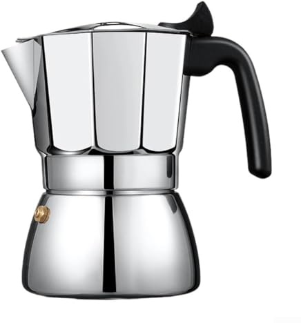 Cafetera italiana de expreso, olla Moka de acero inoxidable con distribución uniforme del calor para cocinas de gas e inducción, perfecta para cocina doméstica y campamento al aire libre, color