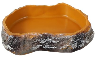 QUARKZMAN Ciotola Per Cibo Per Rettili, Ciotola Per Alimentazione Rettili Angolare In Resina Resistente All'acqua Per Vermi Taglia S (13 Cm, Arancione), Adatta Per Lucertole/o /.