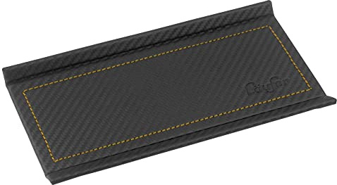 Läufer 31058 Concerto Federschale aus Leder, Echt Leder, schwarz, carbon, Ziernaht gold, Handgefertigt aus Echtleder in Deutschland, Stiftablage aus Leder