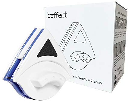 Baffect startsida dubbelsidig magnetisk fönsterrengörare båda sidoglastorkare verktyg ytrengöringsborste med ergonomisk handtagsdesign för hög bilglasering tjocklek 3–8 mm