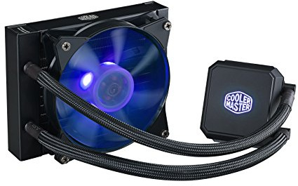 Cooler Master MasterLiquid LC120E Enfriador Líquido AIO de Bucle Cerrado para CPU, Radiador de 120 mm, Bomba de Doble Cámara, Ventiladores MF120R Duales, Iluminación RGB para AMD