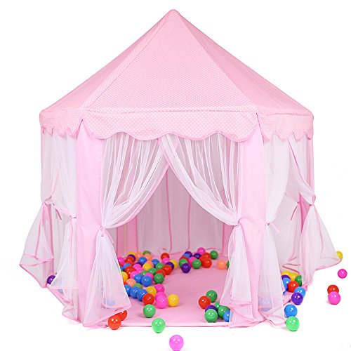 Tech Traders Deluxe Kids Princess Children Play Castle Tent, Garden Outdoor Indoor Playhouse,Large Playhouse For Kids Festival Fairy Princess Castle Tent, Newest Design, Extra Large Room, for Girls