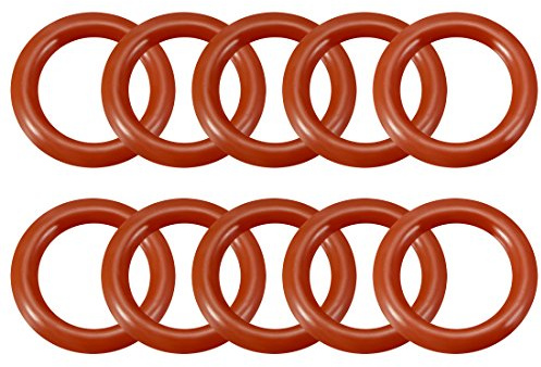 sourcing map 10pcs Silikon O-Ring VMQ Siegel Ring Dichtung Rot 19mmx12,8mmx3,1mm