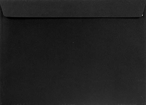 Netuno 10 Briefumschläge Schwarz DIN C4 22,9x32,4 cm für A4-Dokumente | 120g glattes Farbpapier · hochwertige große schwarze Kuverts für Angebote, Versand, Unterlagen, Büro & Korrespondenz