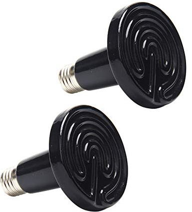 Xiedeai Reptiles Amphibiens Lampes Chauffantes - 2 Pièces 100W Infrarouge Chauffage en Céramique Ampoule Lézards Tortue Animal Pas de Lumière Lampe de Chauffage E27 220-240V
