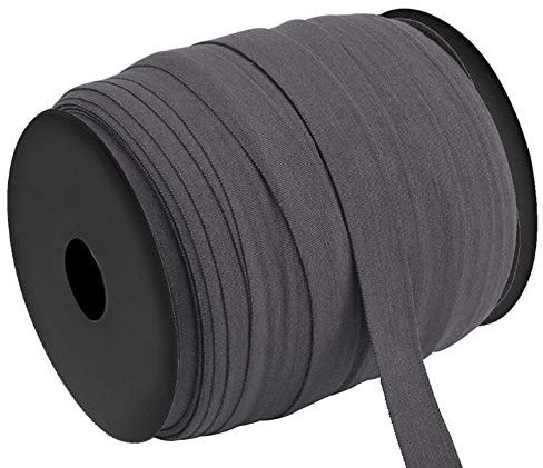 Schrägband zum Nähen, elastisch, flach, 109 m, für Kleidung, Manschetten, Unterwäsche, Bastelarbeiten, 12 Grau