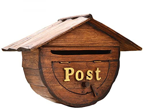 YXSH Boîte Aux Lettres Murale en Bois Mini Boîte Style Rétro Grande Boîte Aux Lettres Extérieure Boîte Aux Lettres Verticale Anti-Pluie pour Décoration Extérieure