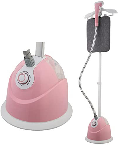 Desconocido Vaporizador de Ropa, Vaporizador de Ropa Vertical 2000W Vaporizador de Tela para Colgar Ropa, 10 Niveles de Vapor, Tanque de Agua de 1.6L, con Perchas para Tabla de Planchar, Rosa