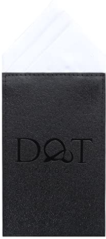 DQT Mens Plain Satin Pre-Folded One Peak Pocket Square Handkerchief - White