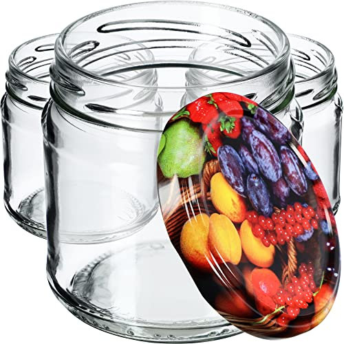 KADAX Set di 50 vasetti da 200 ml con coperchio a vite Ø 66 mm – barattoli per dessert a parete spessa, ermetici, lavabili in lavastoviglie, ideali per marmellate e conserve