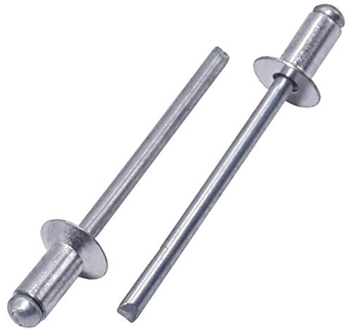SKIR'CO (1200 Stück) Senkkopf Aluminium Blindnieten 4,0 x 8 mm, Stahldorn, Popnieten
