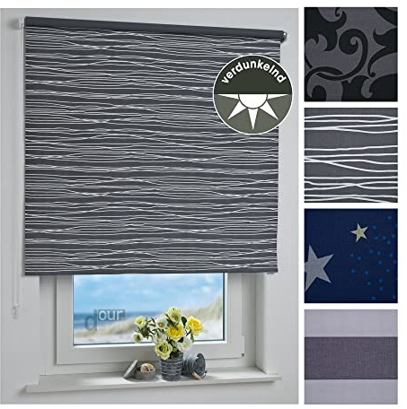 ourdeco Rollo/Seitenzugrollo / 102 x 180 Breite x Höhe/Sahara/lichtundurchlässiger Stoff/Sichtschutzrollo/Verdunklungsrollo