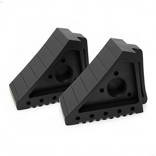Berry Wheel Chock Small | 2KG Portable Wheel Stop - Black | Rubber Wheel Chock with Handles (2 Pcs Black)