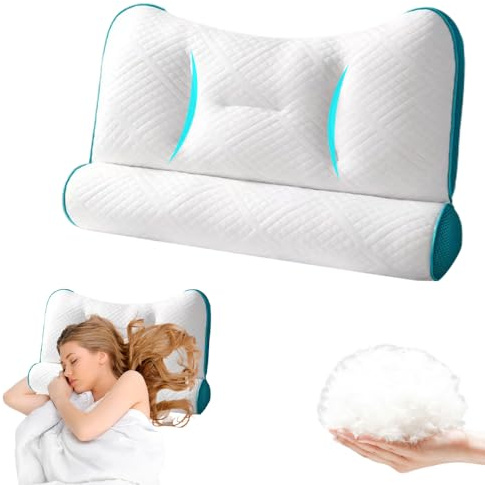 äußerst bequemes, ergonomisches Nackenstützkissen, Ergonomisches Schlafkissen, Orthopädisches Kissen Für Nacken- Und Schulterschmerzen, Kopfkissen Für Seiten- Und Rückenschläfer (40*60cm Blau)