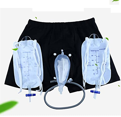 Samnuerly Tragbarer Urinbeutel für Männer, tragbarer Urinbeutel für Männer mit 2 Stück, 500 ml, Urinsammelbeutel, weiche Inkontinenzhose, auslaufsicherer Urinbeutel, mittelgroß, 2 Stück. (1 Stück M)