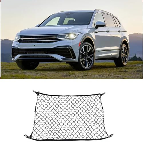 YujieNB Nylon-Kofferraumnetz für VW Tiguan L Allspace 2017-2023,Gepäcknetz,elastisches Organizer-Netz,A