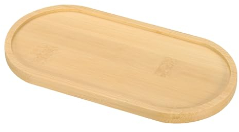 PATIKIL Plato de Madera de Bambú, Bandeja de Drenaje Rectangular de 7x3.5 Pulgadas para Plantas Bonsái y Macetas Suculentas en Casa o Balcón