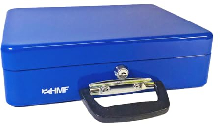 HMF 10016-05 - Caja de caudales (asa, 30 x 24 x 9 cm), color azul