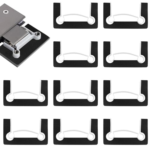 UFURMATE Kit de remplacement pour charnières, 10 ensembles de joints de charnière de porte de douche et anneau en caoutchouc noir antidérapant pour charnière en verre