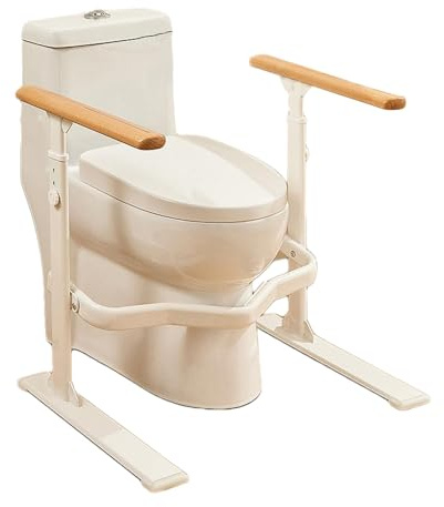 Ringhiera di sicurezza for WC, sedile rialzato con serratura e maniglie, ausili for disabili anziani possono aiutare facilmente gli anziani ad alzarsi in piedi e sostenere for prevenire le cadute