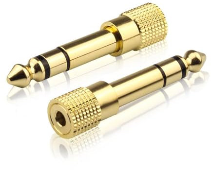 Adattatore Jack Cuffie 6,35 mm maschio a 3.5mm femmina, Connettore Jack 6.35 (1/4) a 3,5 mm (1/8) Placcato in Oro, per Cuffie, Altoparlante,Mixer Audio Chitarra Elettrica ecc
