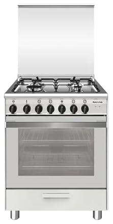 SA664MWH6 - Cocina de gas con horno eléctrico, 4 fuegos, 60 x 60 cm