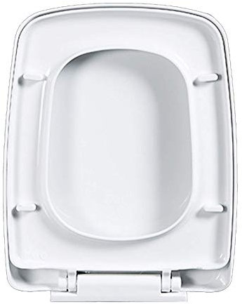 Abattant WC carré avec fermeture amortie et charnières réglables - Installation facile - Blanc - Forme rectangulaire