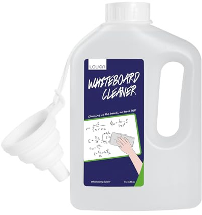 loukin Whiteboard-Reiniger Nachfüllflasche 1 L, Mit Silikontrichter | AP-Zertifiziert, REACH-Konform, Faltbarer Silikontrichter, Sparsame Nachfüllung, Effektive Reinigung Für Mehrere Oberflächen