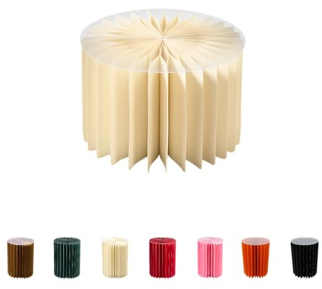 Faltbare Papiersäule - Dekosäule - Vielseitig Einsetzbar als Beistelltisch, Sockel oder Blumenhocker -Platzsparend & Leicht - Ideal für Wohnzimmer, Flur & Events (creme, Ø30 H 20 cm)