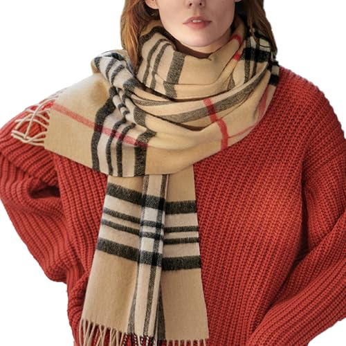Chalier Fashion Ladies Scarf for Women UK Christmas Gifts for Women Soft Warm Winter Scarves Secret Santa Gifts Checked Long Blanket Shawl Xmas Stocking Fillers and Birthday Gifts for Her Mum Girls