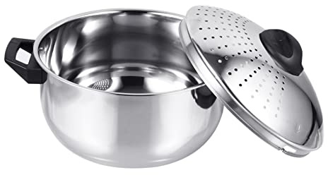 SMASOLO Pentola per Noodles e Pasta in Acciaio Inox 24 Cm Colino Integrato, Pentola per Zuppa ad Alta Temperatura, Utensile da Cucina per Cottura Rapida e Filtraggio, per Uso Domestico
