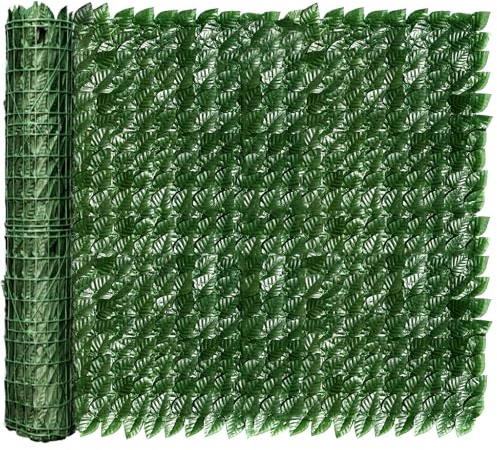 Brise-vue en lierre artificiel - 304,8 x 152,4 cm - Panneau de haie synthétique pour balcon, jardin, mur - Utilisation intérieure et extérieure - Barrière décorative pour plantes