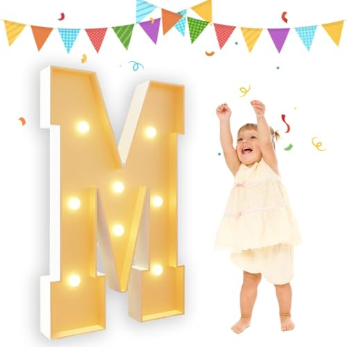Lettres M pour chapiteau de 0,9 m - Grands chiffres pour décoration de fête, mariage, anniversaire, vacances, décoration de fête