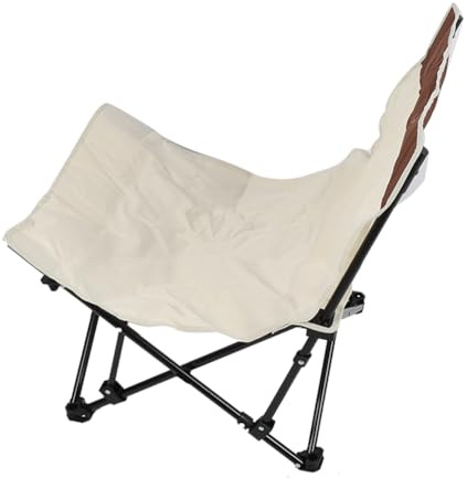 Strandstuhl, Multifunktionaler Klappbarer Strandstuhl mit Verstellbarer Rückenlehne, Tragbar für die Terrasse (Beige)