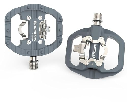 AEYINO Beidseitig Nylon Plattform Klickpedale - Beidseitig Fahrradpedale | Beidseitig Dual-Funktion (Plattform & Klick), leichtes Nylon-Material, kompatibel mit Cleats für MTB, Gravel & Indoor Cyclin