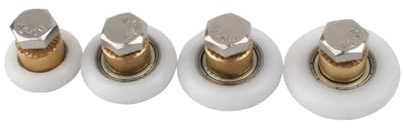 Puleggie di fissaggio per porte doccia, Rulli for porte scorrevoli della doccia, confezione da 1, 2 e 4, multicolore, diametro 20-27 mm(27mm,White 4pcs)