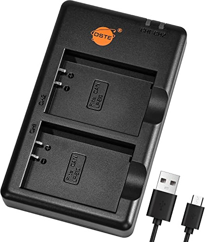 DSTE LC-E10 USB-batteri dubbel snabbladdare kompatibel med LP-E10, Canon EOS 1100D, 1200D, Kiss X50, Kiss X70, Rebel T3, Rebel T5