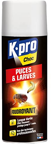 K.PRO Choc - Spray Aérosol Foudroyant Puces et Larves, voir photo