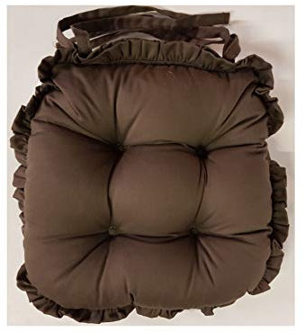 Luxuriöse Jumbo-Stuhlpolster, extra tief, dicke Sitzkissen, Vintage-Stil, mit Rüschen, 100 % Baumwolle, in verschiedenen Farben erhältlich