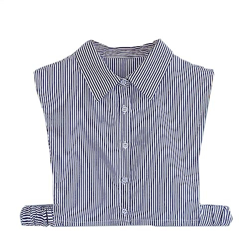 XueXian skjortkrage, blus, tröja, toppar, sweatshirt, krage, för kvinnor, damer, retro, Svart randig 2, en storlek
