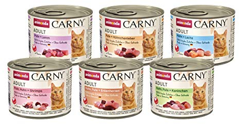 animonda Carny Adult Geflügel Variation (6 x 200 g), Katzennassfutter für ausgewachsene Katzen, Nassfutter mit 100 % frischen, fleischlichen Zutaten, Katzenfutter ohne Getreide und Zucker