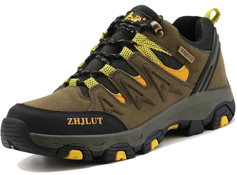Unitysow Men's Trekking Hiking Shoes Waterproof Walking Shoes Trainers Outdoor Lightweight Camping Climbing Shoes Sneaker,Dark Green,10 UK