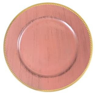Pomp Blush 13” Inch Diameter Pink Charger Plates (6 Pack) | Decorative Chargers That Will Capture Your Imagination | Easy Care + Premium Plastic